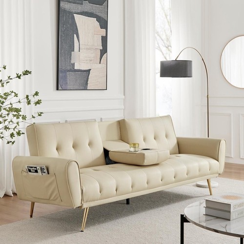 Sofa bed seater faux leather - sofa,