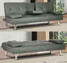 Sofa Bed Faux Leather with Cup